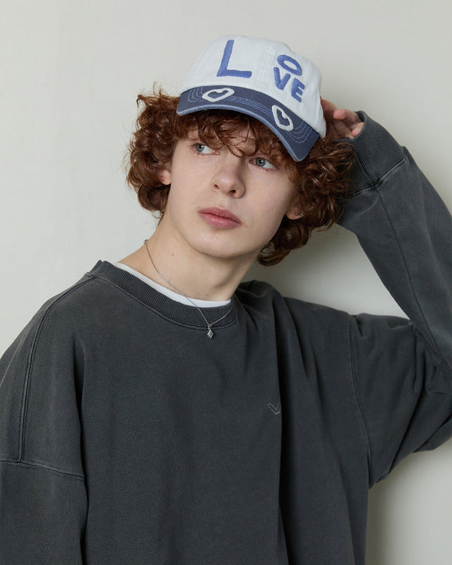 【バーンストア】ooowl / CAP LOVE AND HEART WHITE BLUE