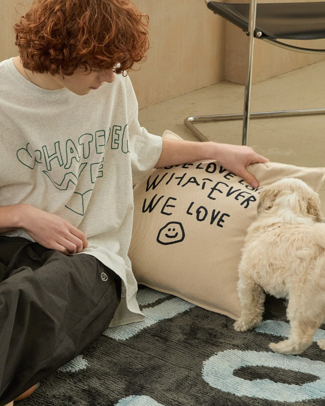 【バーンストア】ooowl / CUSHION COVER WE LOVE BEIGE