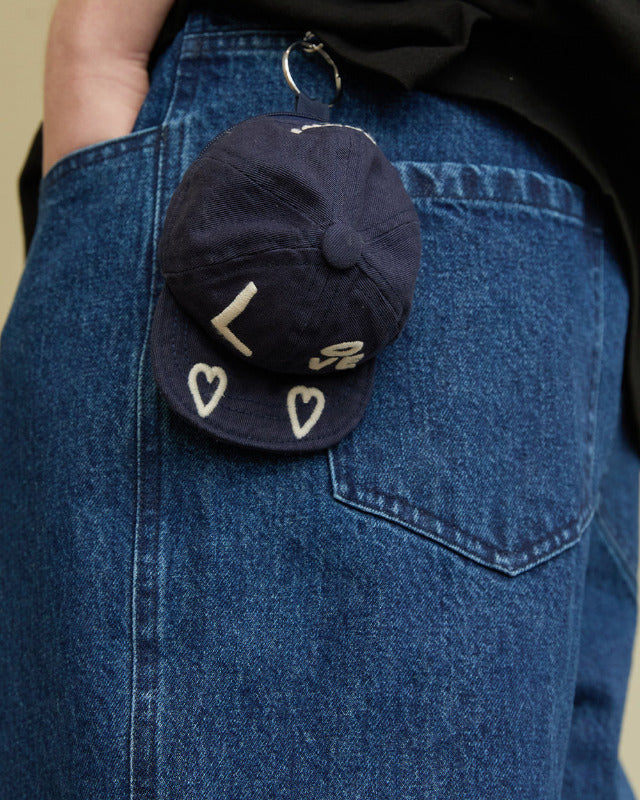 【バーンストア】ooowl / KEYRING POUCH CAP LOVE AND HEART NAVY
