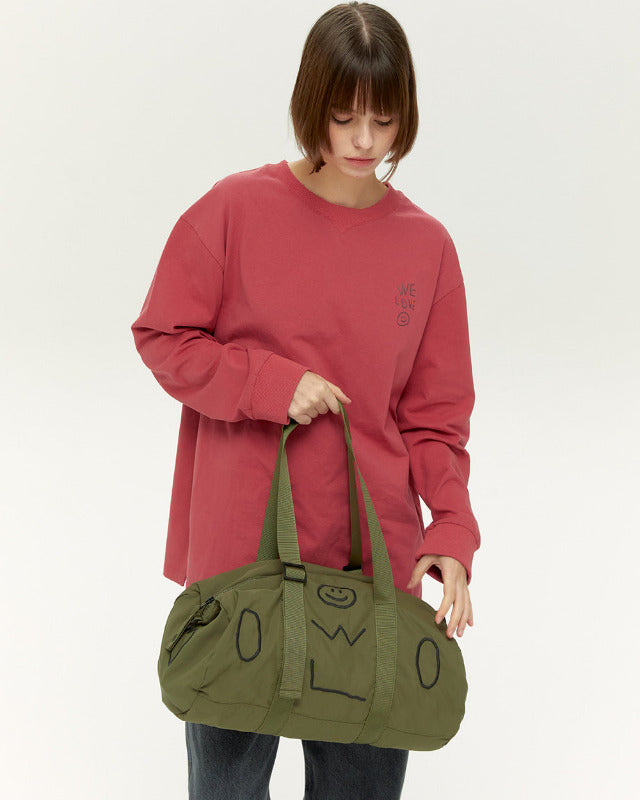 【バーンストア】ooowl / NYLON DUFFLE BAG BIG WE LOVE KHAKI