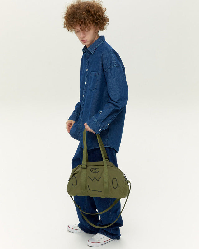 【バーンストア】ooowl / NYLON DUFFLE BAG BIG WE LOVE KHAKI