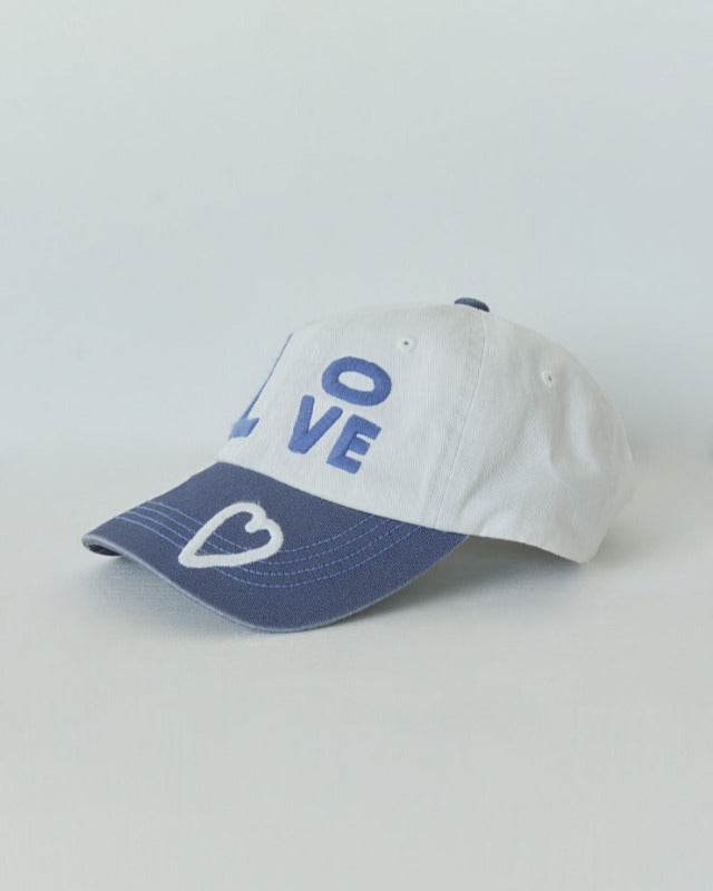 【バーンストア】ooowl / CAP LOVE AND HEART WHITE BLUE