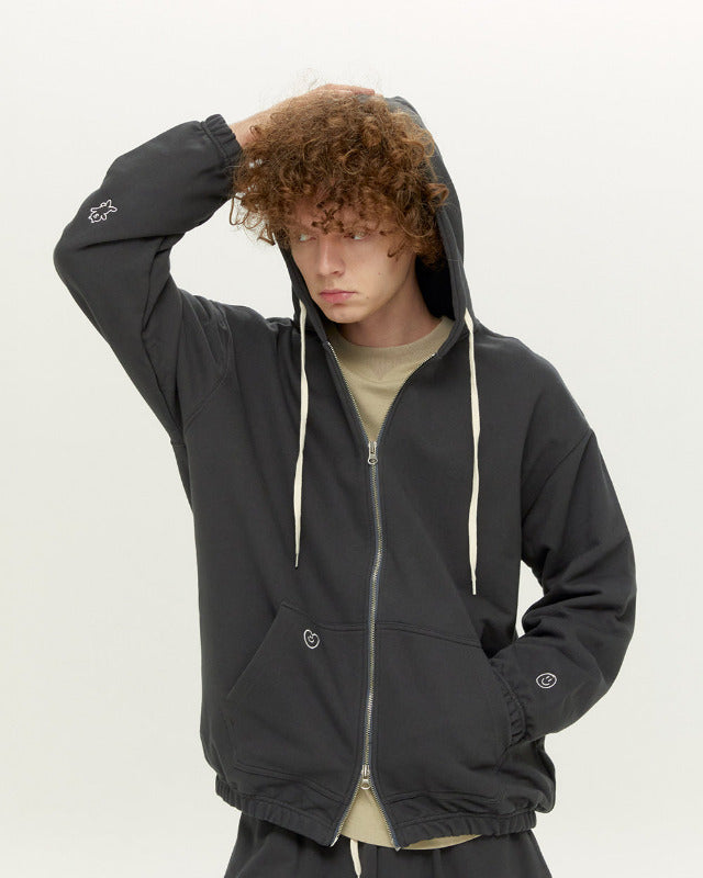 【バーンストア】ooowl / 2WAY HOOD ZIP UP CHARCOAL