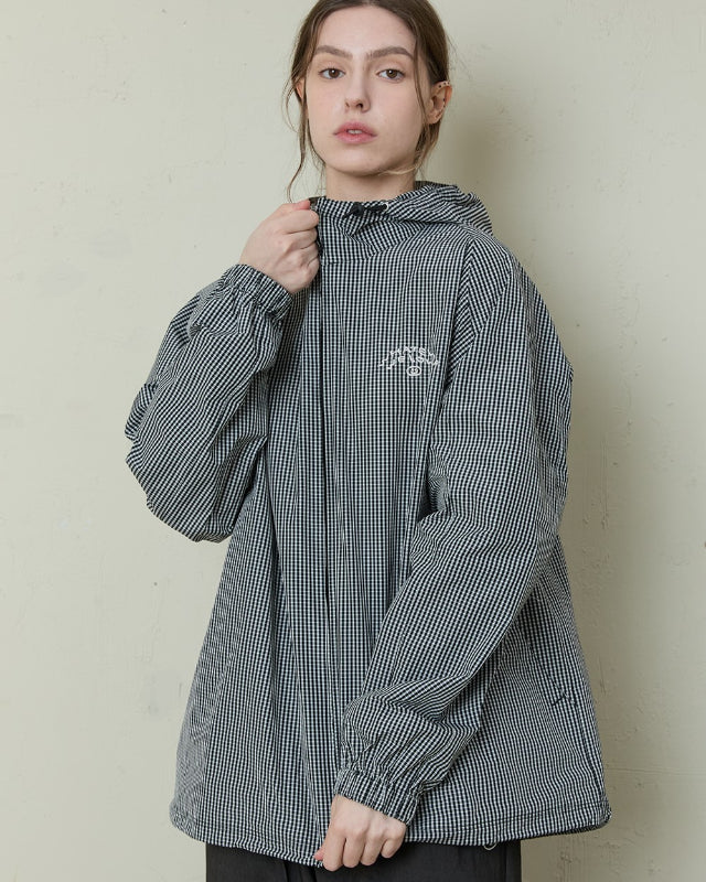 【バーンストア】ooowl / HOOD WINDBREAKER WE LOVE BLACK CHECK