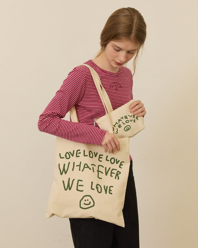 【バーンストア】ooowl / PIGMENT ECO BAG WE LOVE IVORY