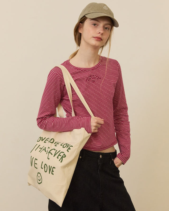 【バーンストア】ooowl / PIGMENT ECO BAG WE LOVE IVORY