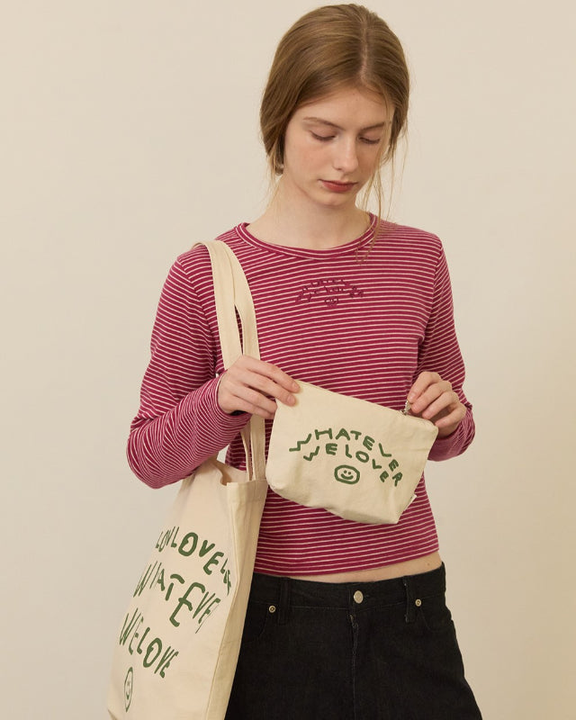 【バーンストア】ooowl / PIGMENT POUCH WE LOVE IVORY