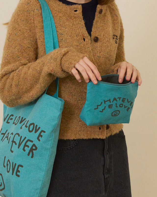 【バーンストア】ooowl / PIGMENT POUCH WE LOVE TEAL BLUE