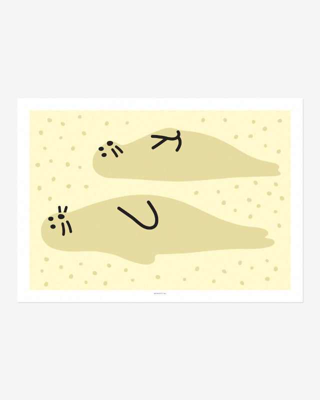 WARMGREY TAIL(ウォームグレーテール)/ SEAL FRIENDS SAND POSTER 300mm x 400mm (フレーム付き) 【バーンストア】