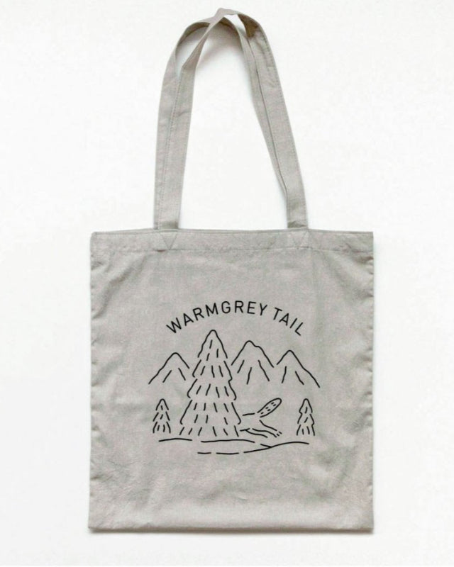 【バーンストア】WARMGREY TAIL / LOGO BAG - WARM GREY ファブリックバッグ