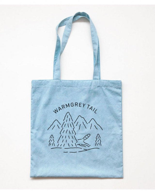 【バーンストア】WARMGREY TAIL / LOGO BAG - LIGHT BLUE ファブリックバッグ