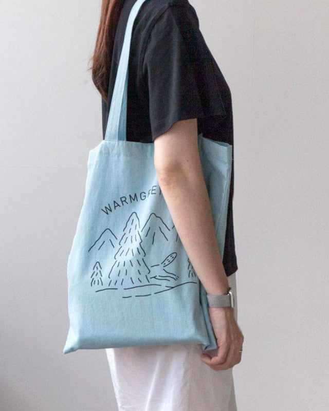 【バーンストア】WARMGREY TAIL / LOGO BAG - LIGHT BLUE ファブリックバッグ