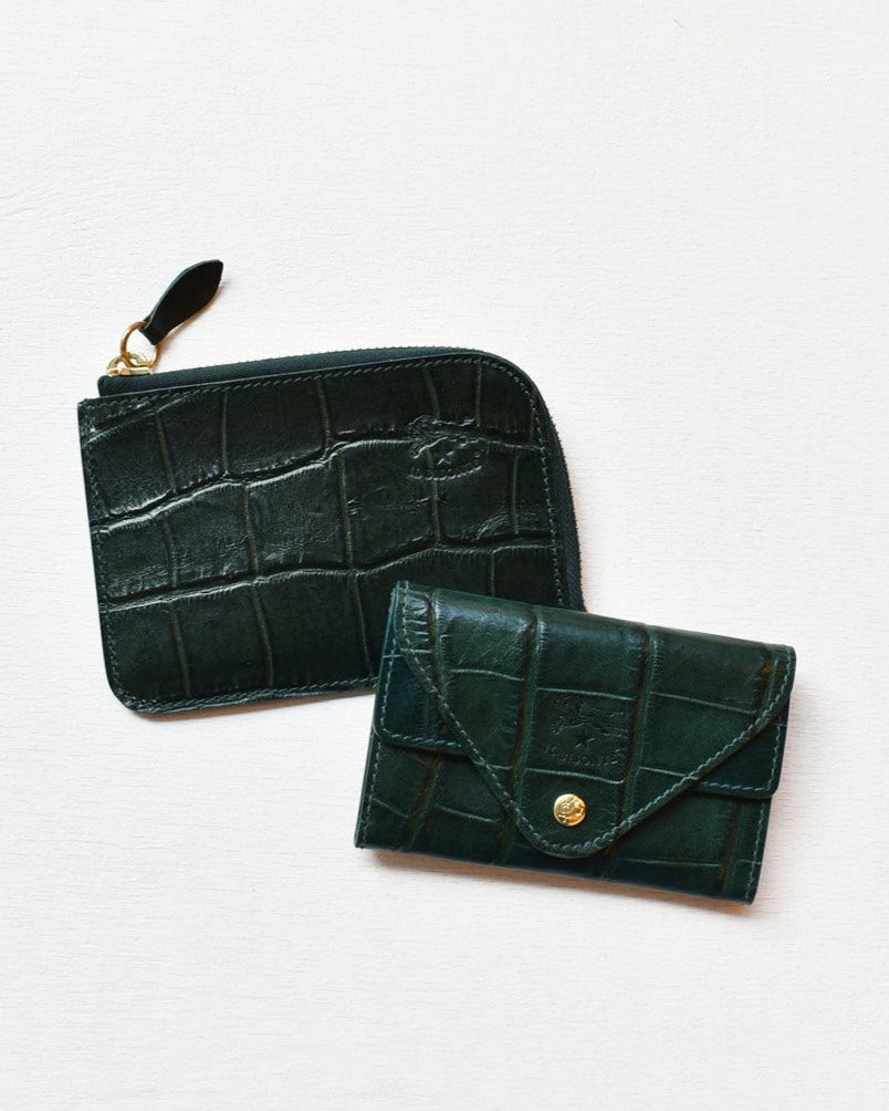 【イルビゾンテ】クロコエンボスドレザー カードケース 54202309690