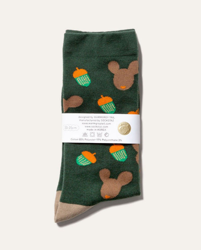 【バーンストア】WARMGREY TAIL DOTORI LIFE - GREEN SOCKS