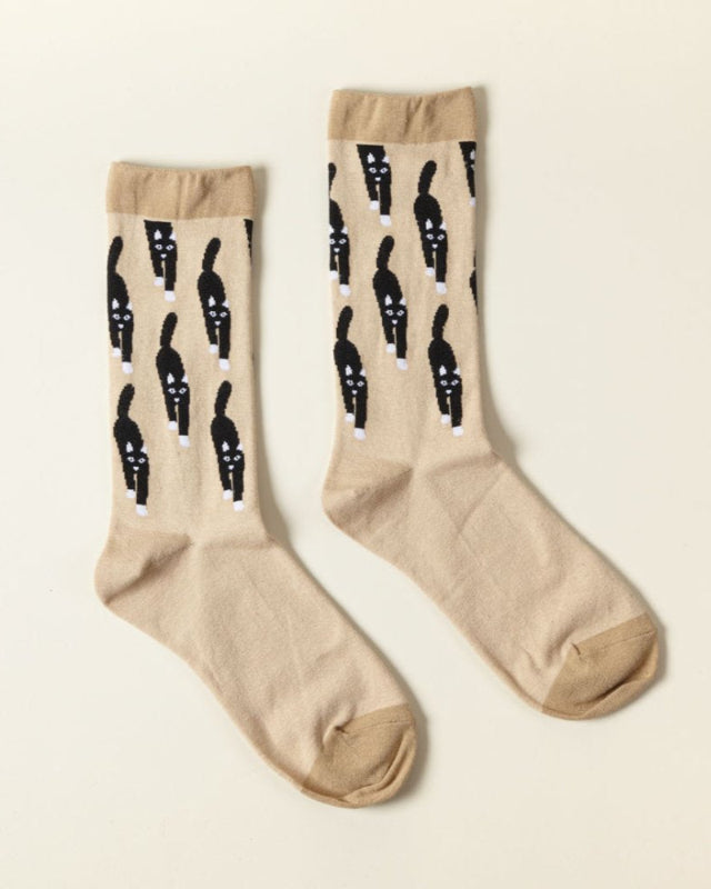 WARMGREY TAIL(ウォームグレーテール)/ CAT COMING SOCKS - BEIGE【バーンストア】