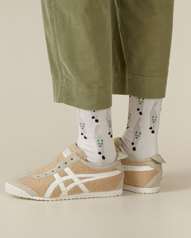 WARMGREY TAIL(ウォームグレーテール)/ CAT COMING SOCKS - WHITE【バーンストア】