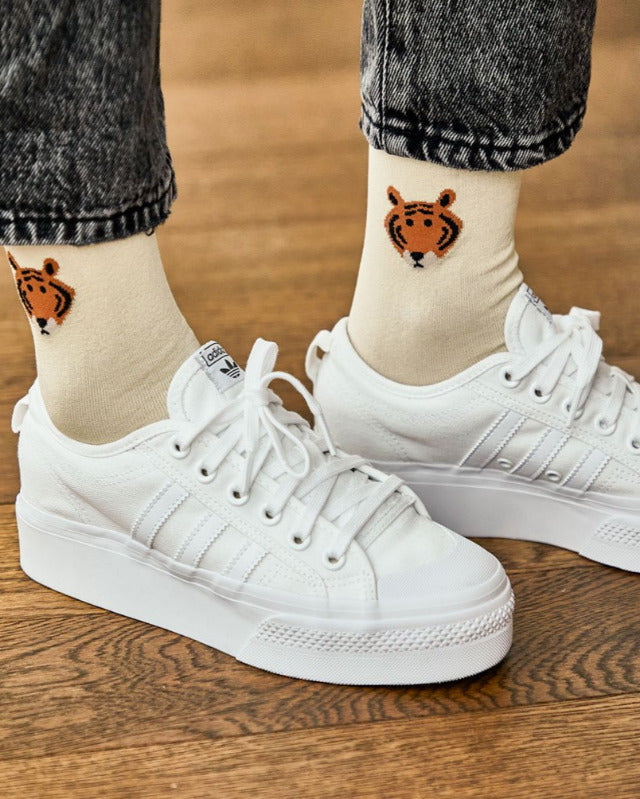 WARMGREY TAIL(ウォームグレーテール)/ MEET TIGER SOCKS - IVORY【バーンストア】