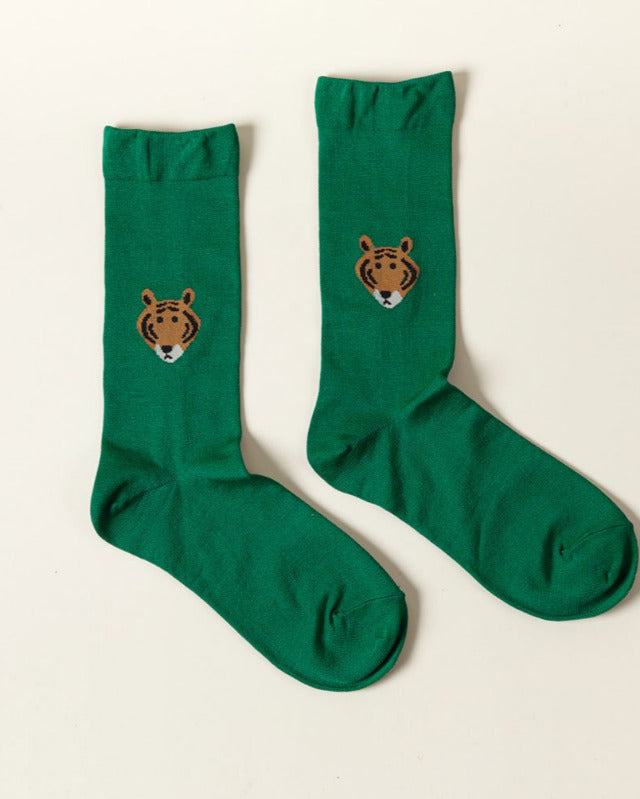 WARMGREY TAIL(ウォームグレーテール)/ MEET TIGER SOCKS - GREEN【バーンストア】