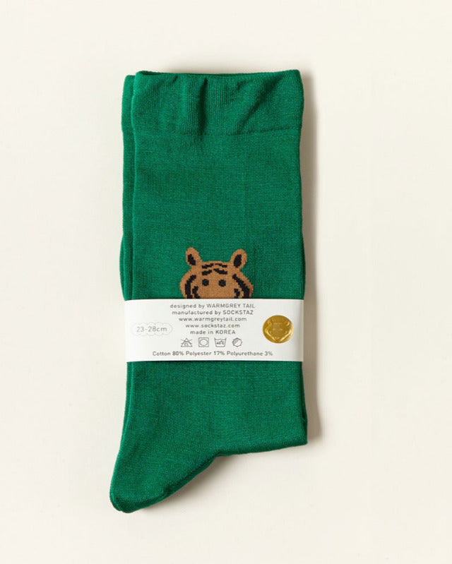 WARMGREY TAIL(ウォームグレーテール)/ MEET TIGER SOCKS - GREEN【バーンストア】