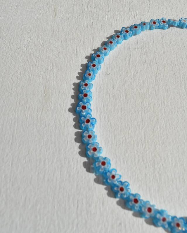 ROSETTAPRAYER(ロゼッタプレア) / MILLEFIORI FLOWER BEADS NECKLACE- BLUE/RED【バーンストア】