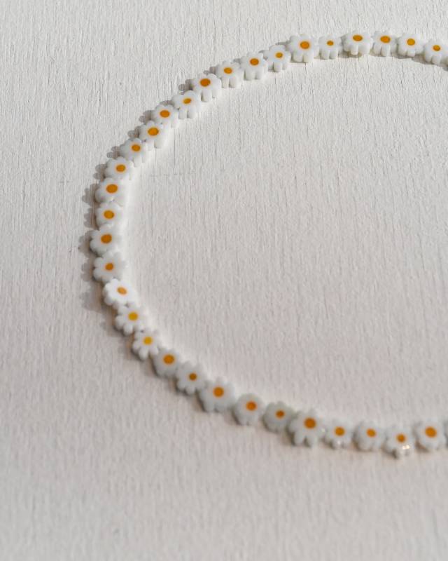 ROSETTAPRAYER(ロゼッタプレア) / MILLEFIORI FLOWER BEADS NECKLACE- WHITE FLOWER【バーンストア】