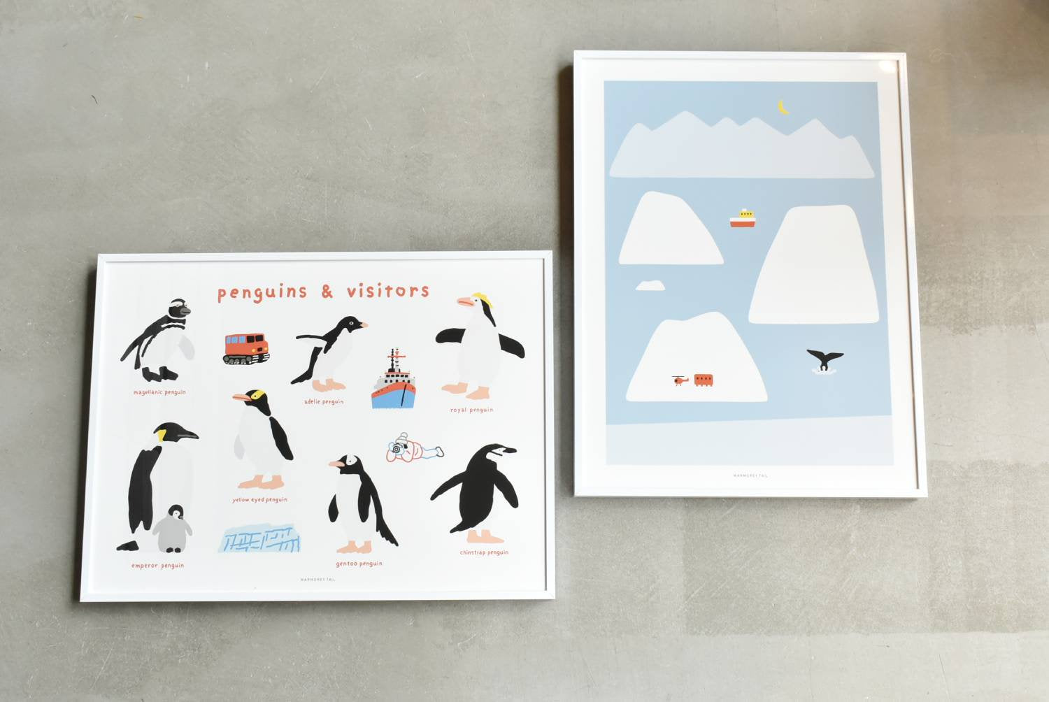 WARMGREY TAIL(ウォームグレーテール)/ ANTARCTICA - LIGHT BLUE POSTER 300mm x 400mm (フレーム付き)【バーンストア】