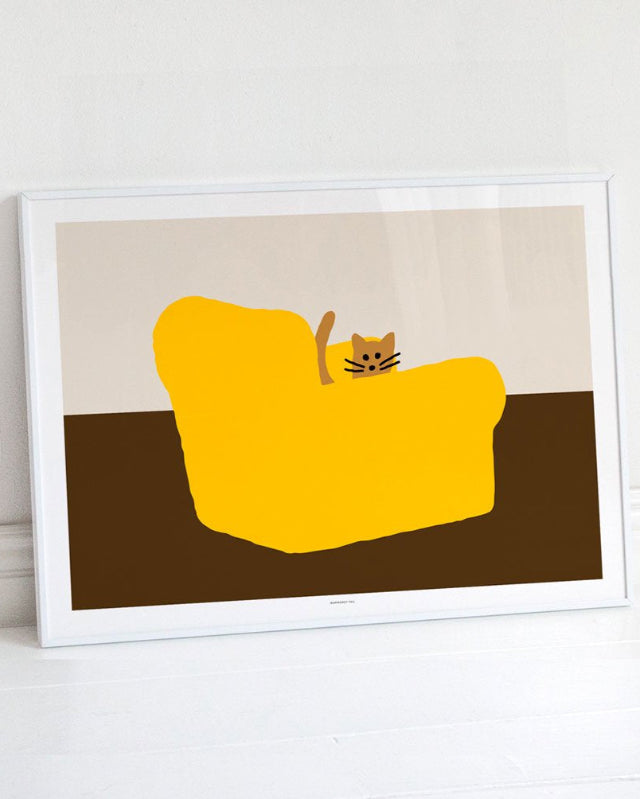 【バーンストア】WARMGREY TAIL / ARMCHAIR - YELLOW POSTER 300mm x 400mm