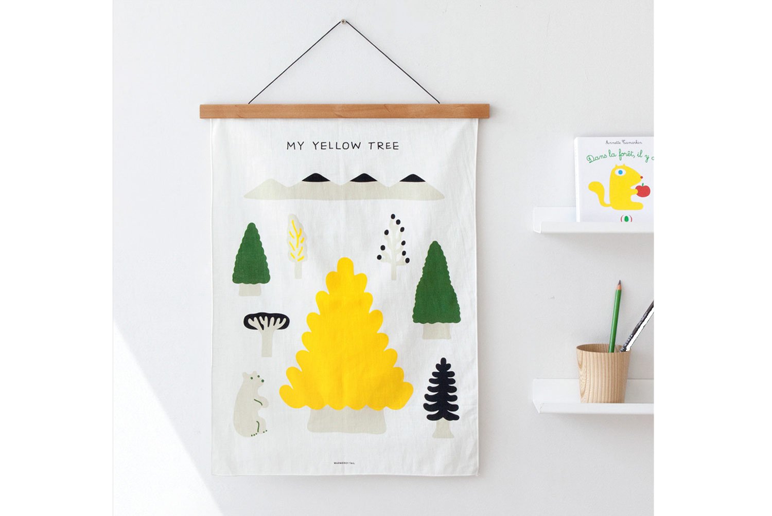 【バーンストア】WARMGREY TAIL / MY YELLOW TREE SMALL FABRIC - BLACK