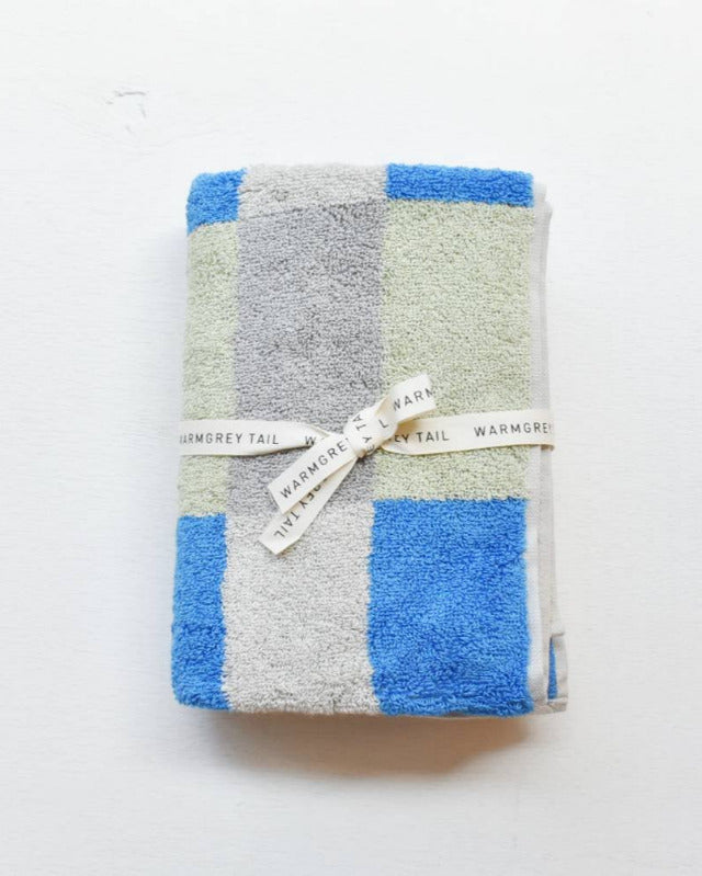 【バーンストア】WARMGREY TAIL / CHECK TOWEL - KHAKI BLUE