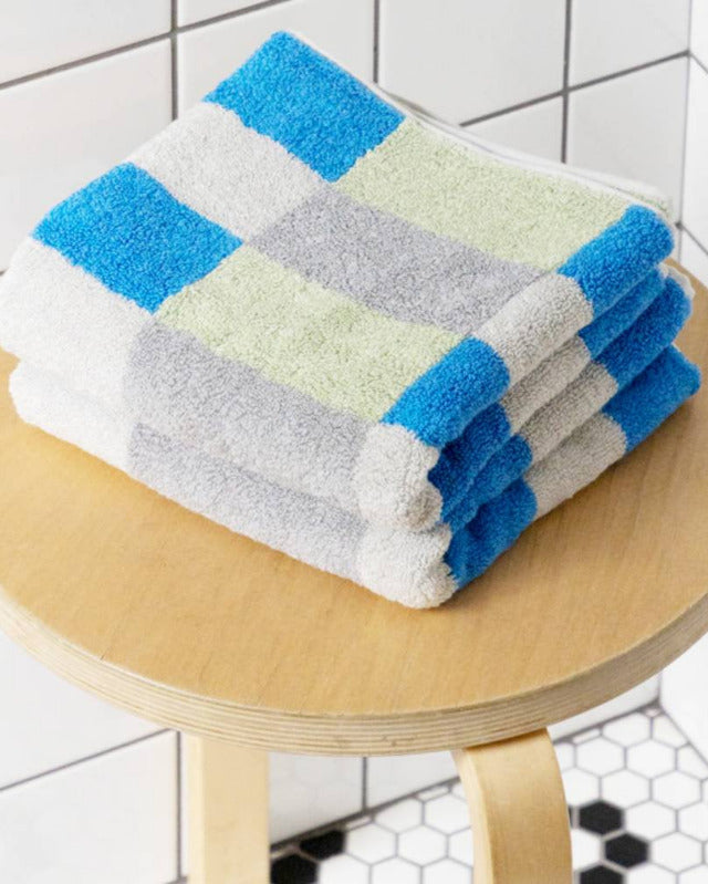 【バーンストア】WARMGREY TAIL / CHECK TOWEL - KHAKI BLUE