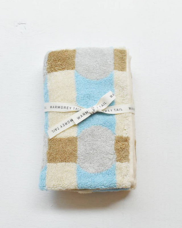 【バーンストア】WARMGREY TAIL / DOT CHECK TOWEL - GREY ON CREAM