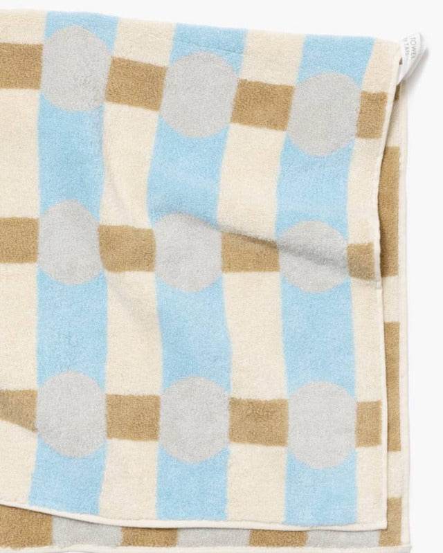 【バーンストア】WARMGREY TAIL / DOT CHECK TOWEL - GREY ON CREAM