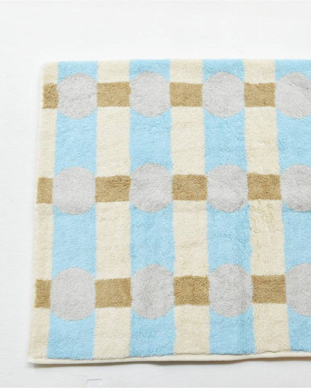 【バーンストア】WARMGREY TAIL / DOT CHECK TOWEL - GREY ON CREAM