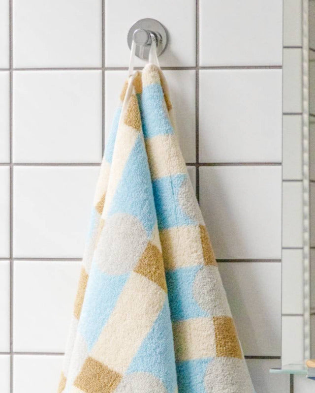 【バーンストア】WARMGREY TAIL / DOT CHECK TOWEL - GREY ON CREAM