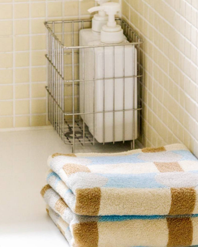 【バーンストア】WARMGREY TAIL / DOT CHECK TOWEL - GREY ON CREAM