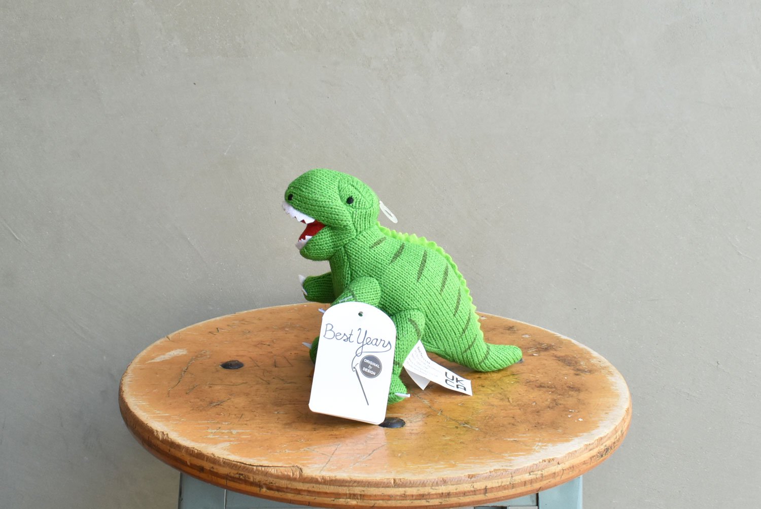 【バーンストア】Best Years / Knitted Mini T Rex Rattle Green