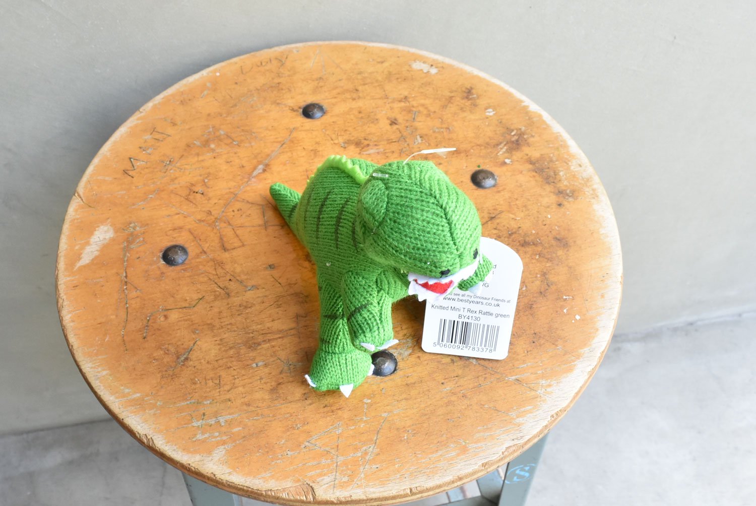 【バーンストア】Best Years / Knitted Mini T Rex Rattle Green