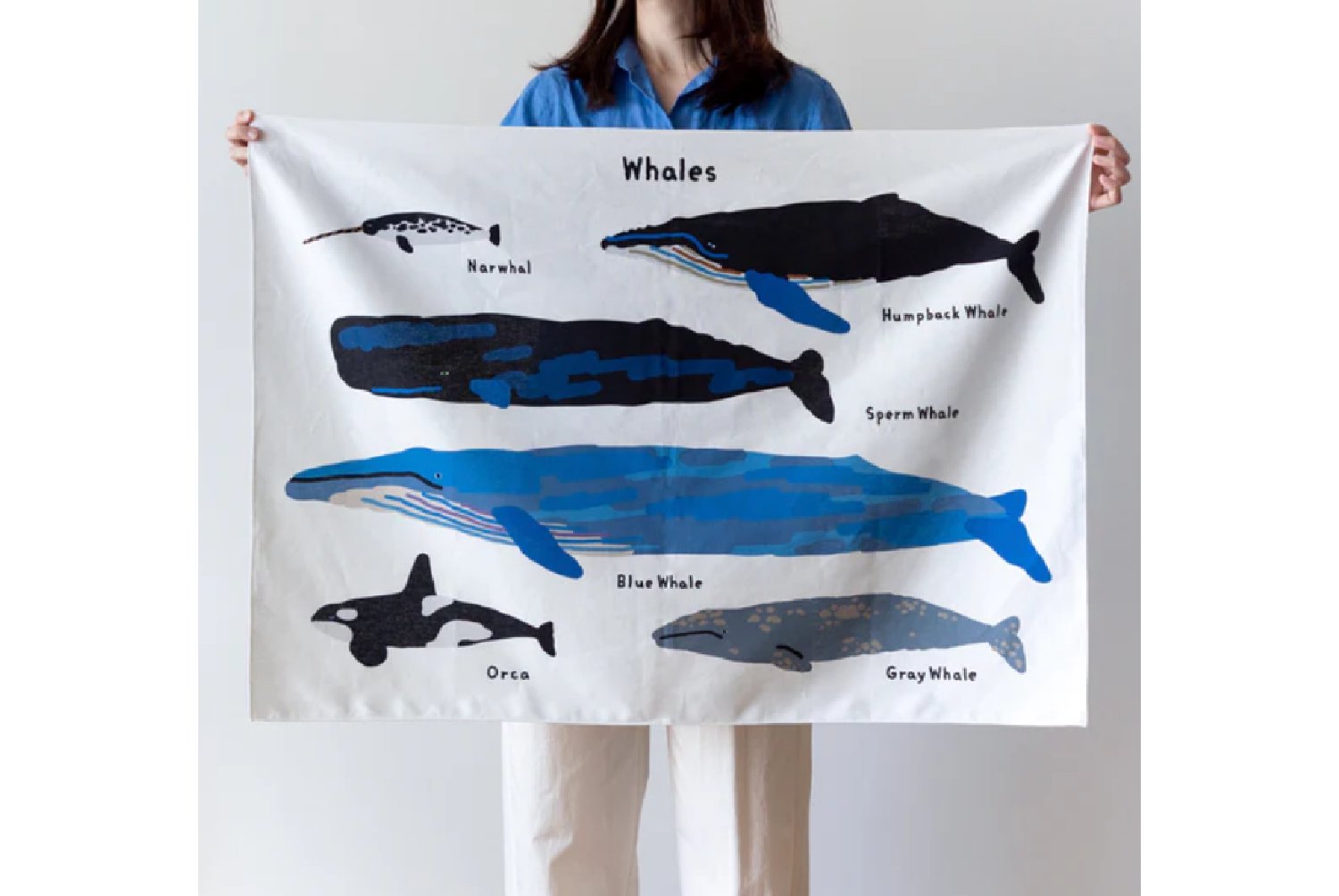 【バーンストア】WARMGREY TAIL / WHALES FABRIC 500mm x 700mm