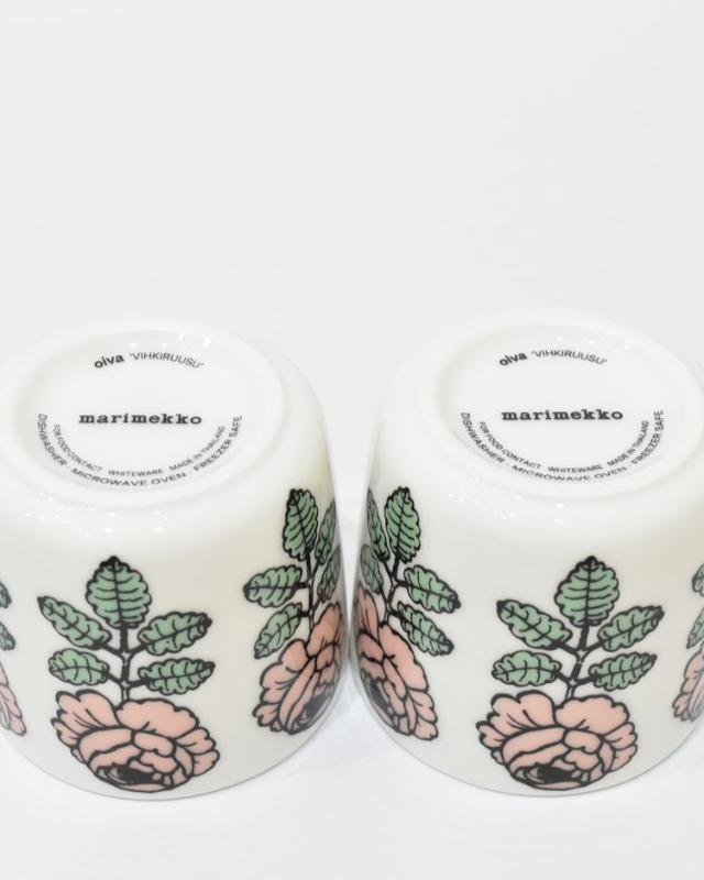 【マリメッコ】日本限定 Vihkiruusu コーヒーカップセット(ハンドルなし) 52249473380