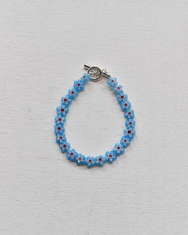 ROSETTAPRAYER(ロゼッタプレア) / MILLEFIORI FLOWER BEADS BRACELET- BLUE/RED【バーンストア】