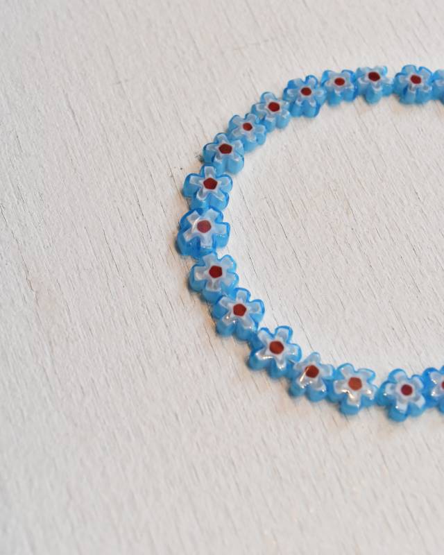 ROSETTAPRAYER(ロゼッタプレア) / MILLEFIORI FLOWER BEADS BRACELET- BLUE/RED【バーンストア】