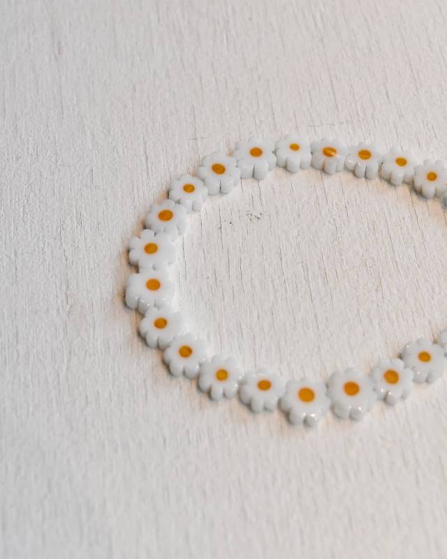 ROSETTAPRAYER(ロゼッタプレア) / MILLEFIORI FLOWER BEADS BRACELET- WHITE FLOWER【バーンストア】