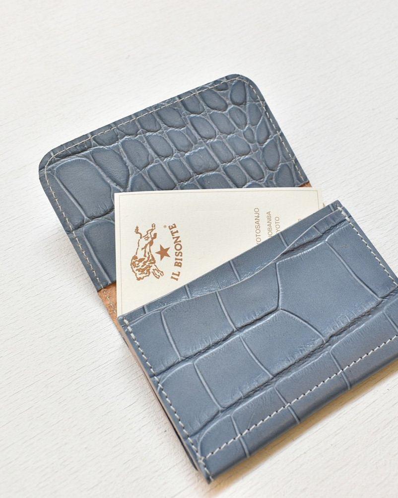 【イルビゾンテ】 クロコエンボスドレザー カードケース 5402305593