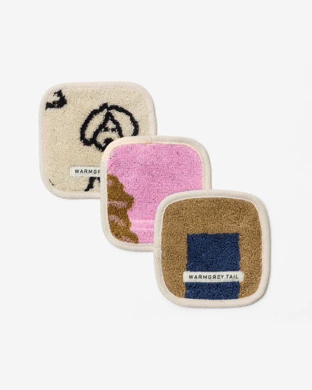 WARMGREY TAIL(ウォームグレーテール)/ BUNNY BUNNY TOWEL COASTER - CREAM コースター【バーンストア】