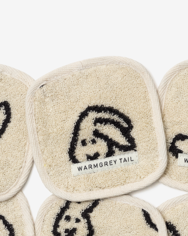 WARMGREY TAIL(ウォームグレーテール)/ BUNNY BUNNY TOWEL COASTER - CREAM コースター【バーンストア】