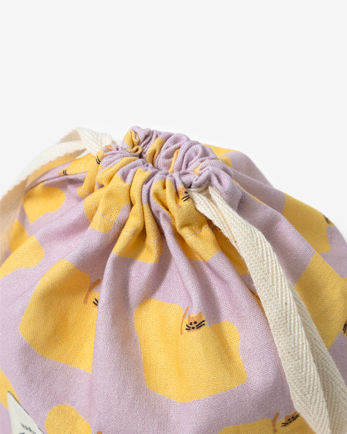 WARMGREY TAIL(ウォームグレーテール)/ ARMCHAIR STRING POUCH - YELLOW ON PINK【バーンストア】
