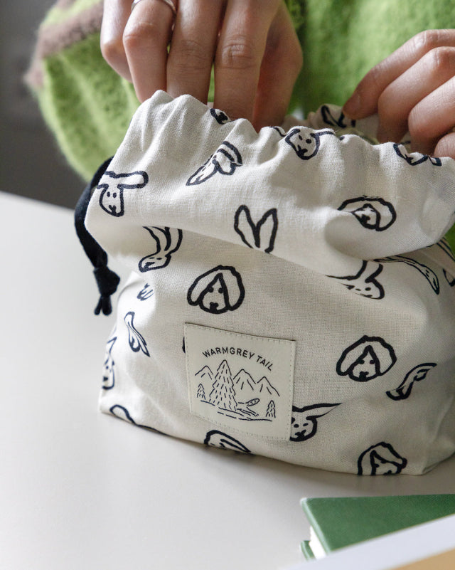 【バーンストア】WARMGREY TAIL / BUNNY BUNNY STRING POUCH - IVORY