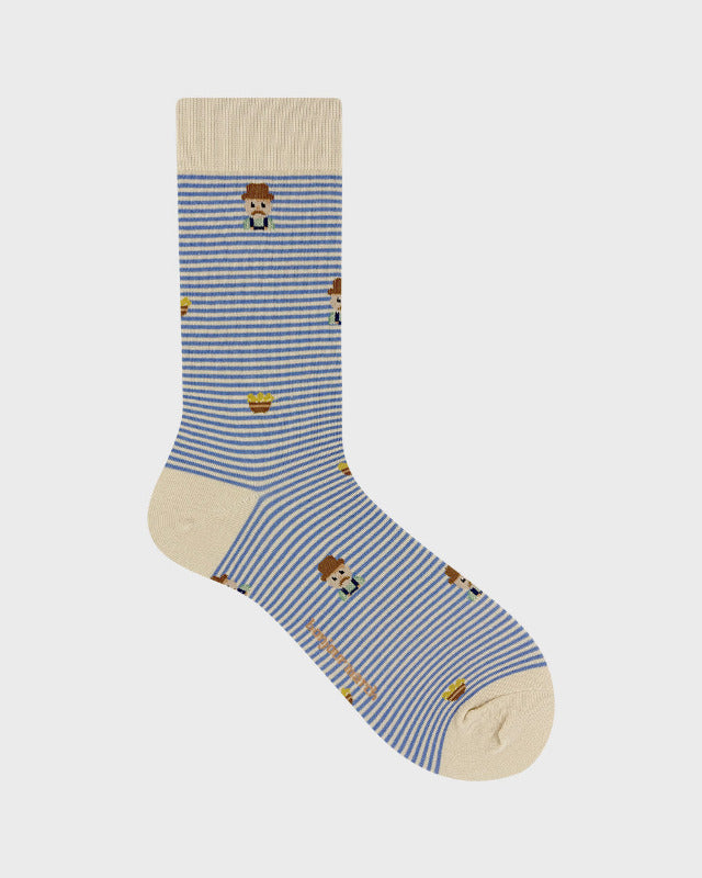 【バーンストア】Bonjour March / farmer socks blue - men