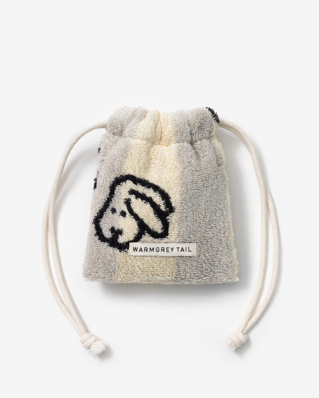 WARMGREY TAIL(ウォームグレーテール)/BUNNY BUNNY TERRY POUCH - GREY STRIPE【バーンストア】