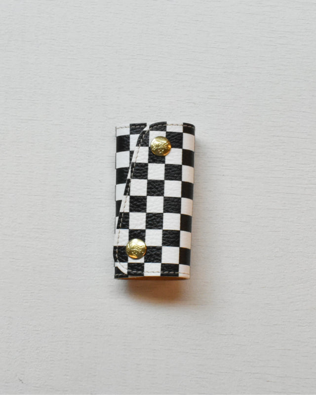 【イルビゾンテ】チェッカー プリント レザー キーケース 54262306151